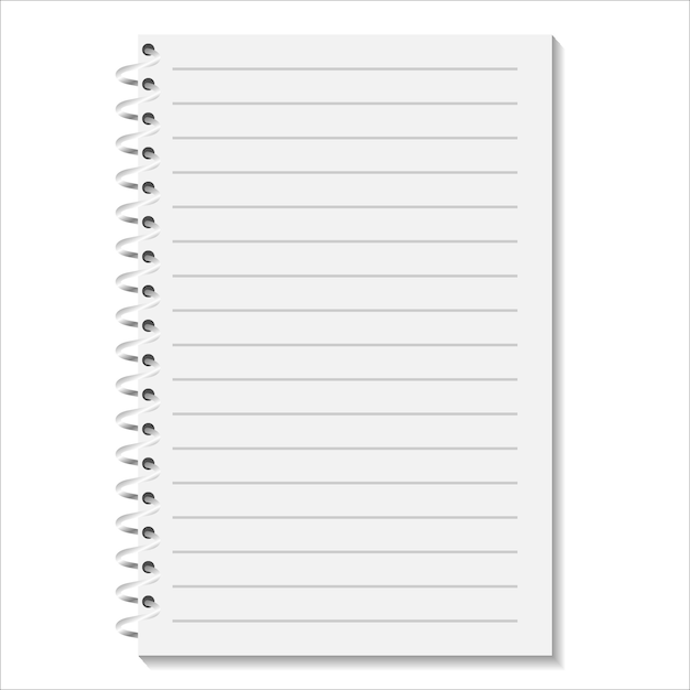 Caderno Com Uma Espiral Em Um Fundo Branco Vetor Premium 6413