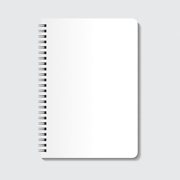 Caderno Em Branco Espiral Realista Vetor Premium 0438