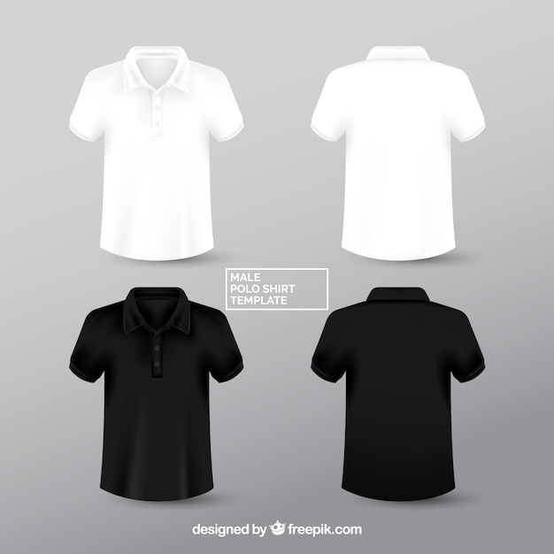 Camisa p lo masculino preto e branco templante Baixar 