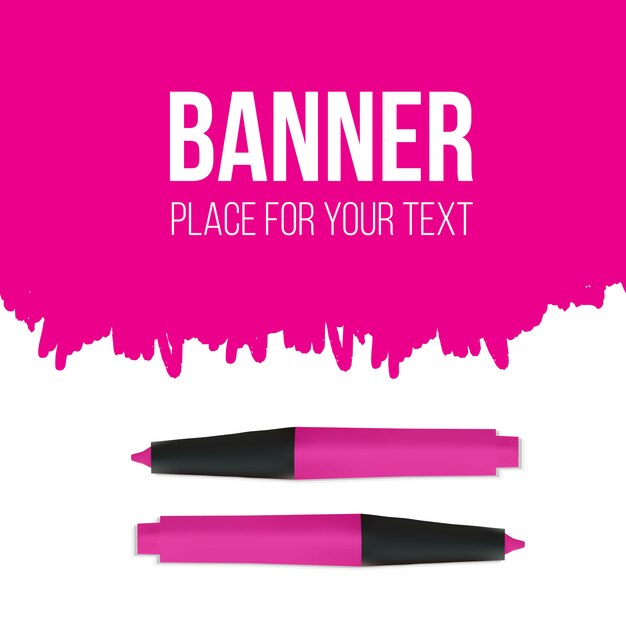 Caneta de marca-texto com rabiscos, plano de fundo. Vetor Premium