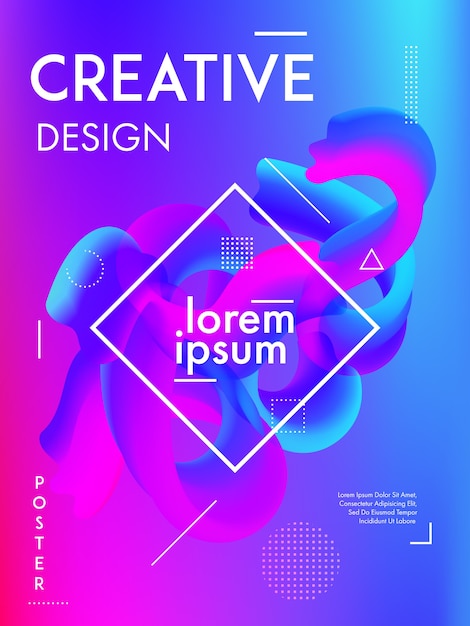 Capa de fundo gradiente colorido mínima Vetor Premium