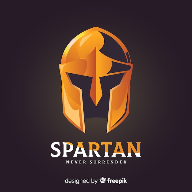 Capacete espartano clássico com estilo gradiente Vetor grátis