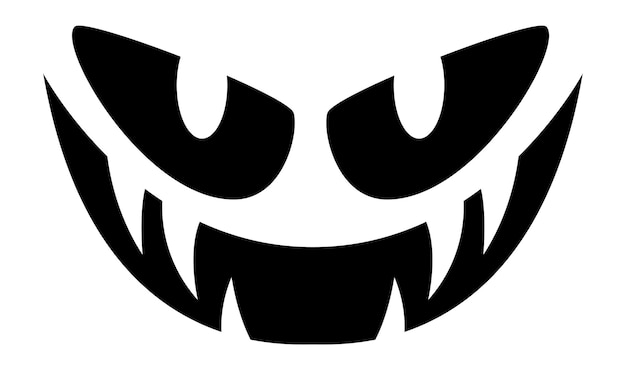 Cara de abóbora de halloween sorriso assustador mal assustador