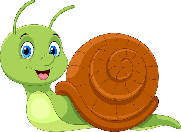 Caracol Bonito Dos Desenhos Animados Vetor Premium