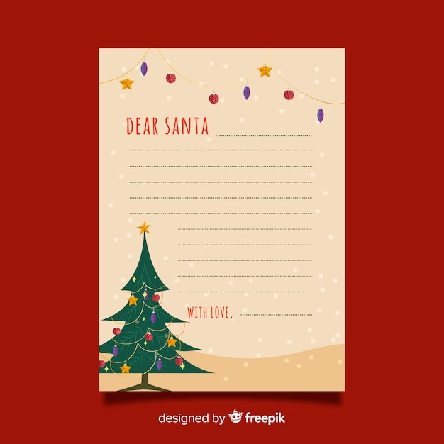 Carta de natal em design plano  Vetor Grátis