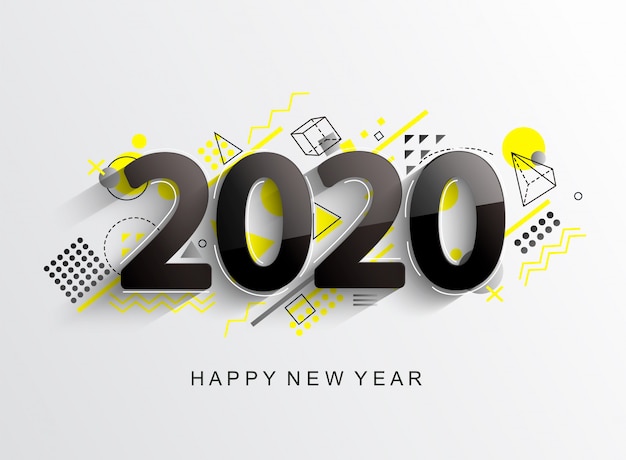 Cartão de design moderno 2020 Vetor Premium