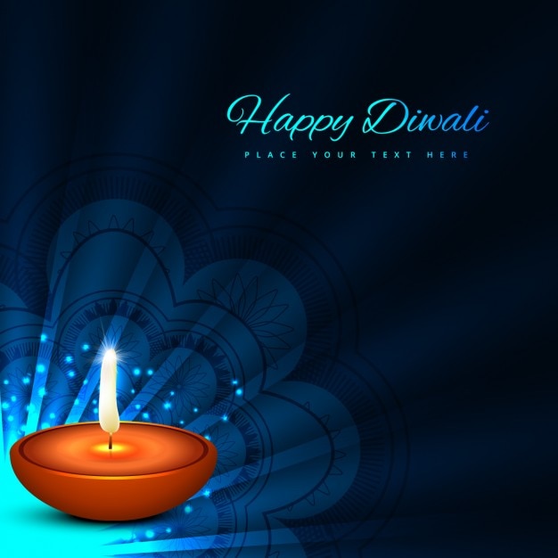 Cartão de diwali com fundo azul escuro  Baixar vetores grátis