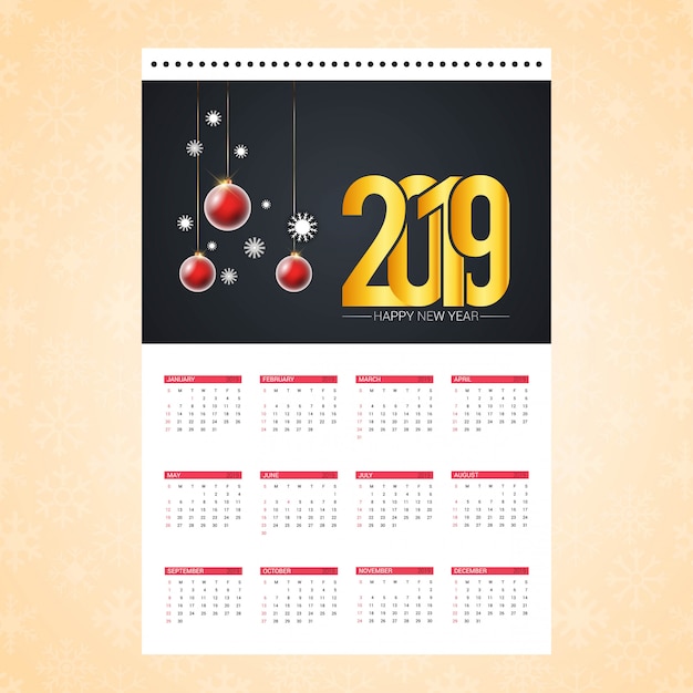 Cartao De Projeto De Calendario De Natal Com Vetor De Fundo Criativo Vetor Gratis