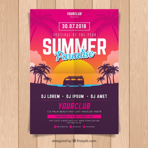 Cartaz de festa de verão | Vetor Grátis