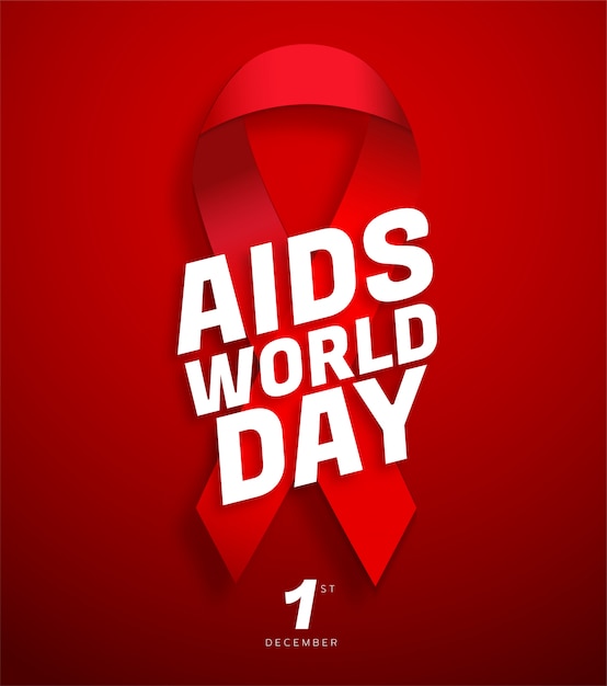 Cartaz do dia mundial da aids Vetor Premium