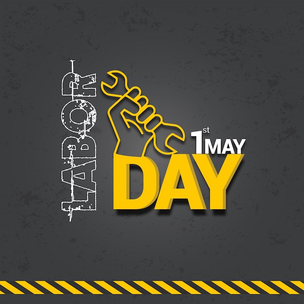 Celebração internacional do dia do trabalho de design com texto 3d Vetor Premium