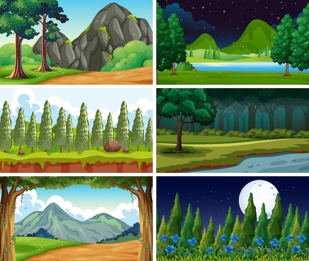 Cena da natureza paisagem vazia ou em branco ou fundos Vetor grátis