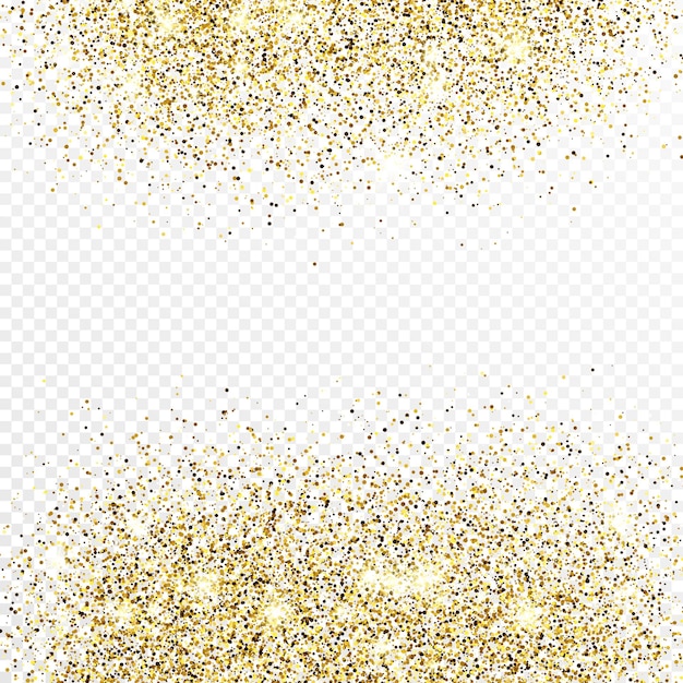 Cen Rio De Confetes De Glitter Dourados Isolado Em Fundo Branco