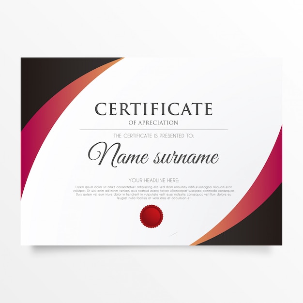 Certificado moderno de apreciação Vetor grátis