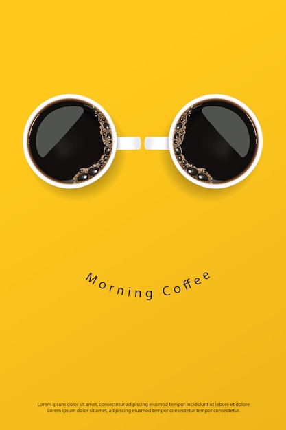 Coffee poster advertisement flayers ilustração vetorial Vetor Premium