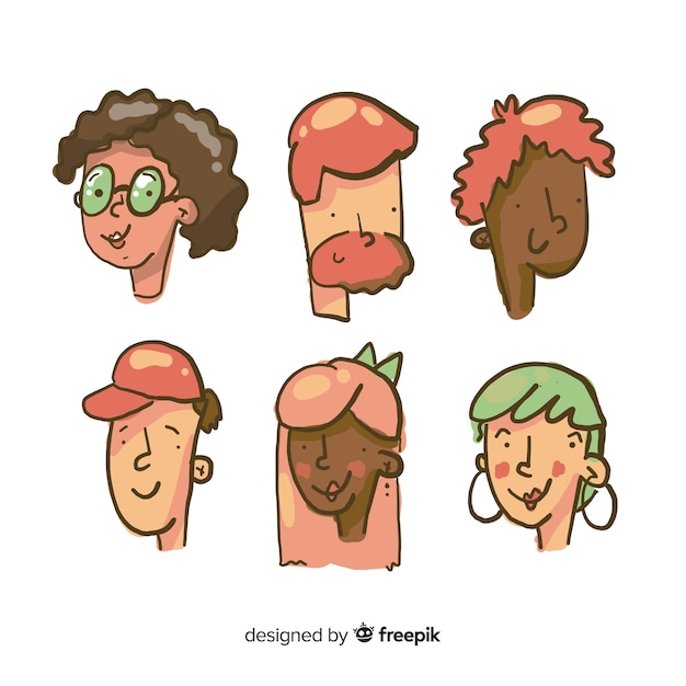 Coleção de avatar de pessoas Vetor grátis