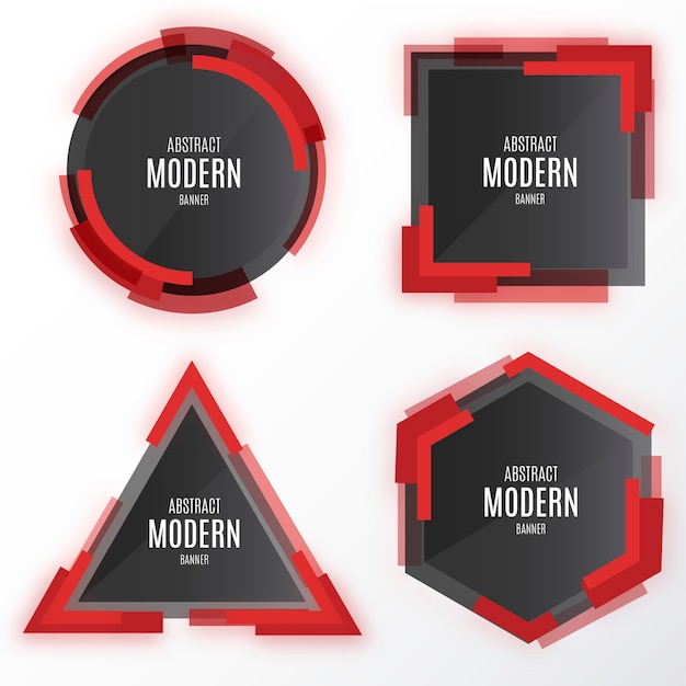 Coleção de banner moderno com formas abstratas Vetor grátis