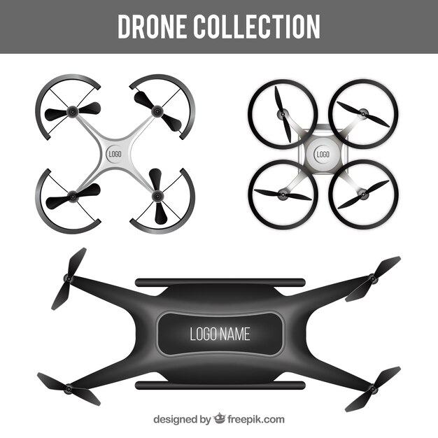 Coleção de drone com estilo realista Vetor grátis