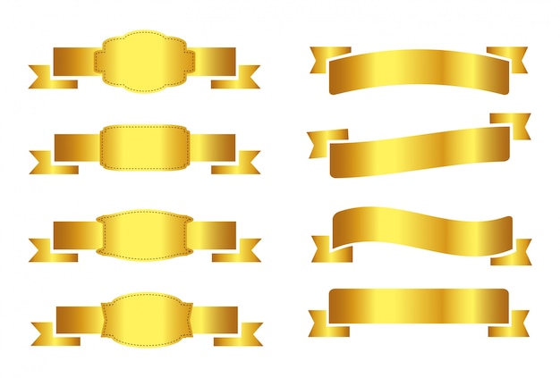 Coleção de fita dourada | Vetor Grátis