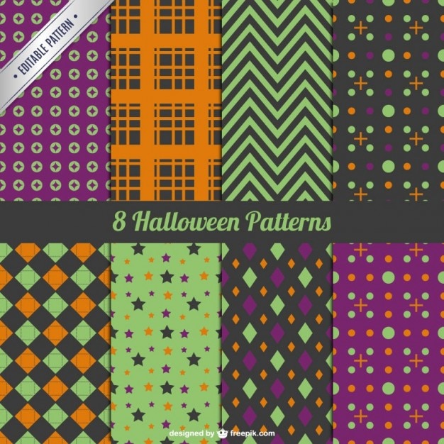 Coleção de halloween padrão decorativo Vetor grátis