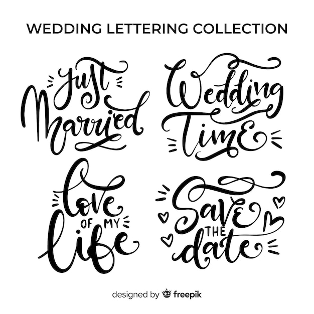 Download Coleção de letras de casamento | Vetor Grátis