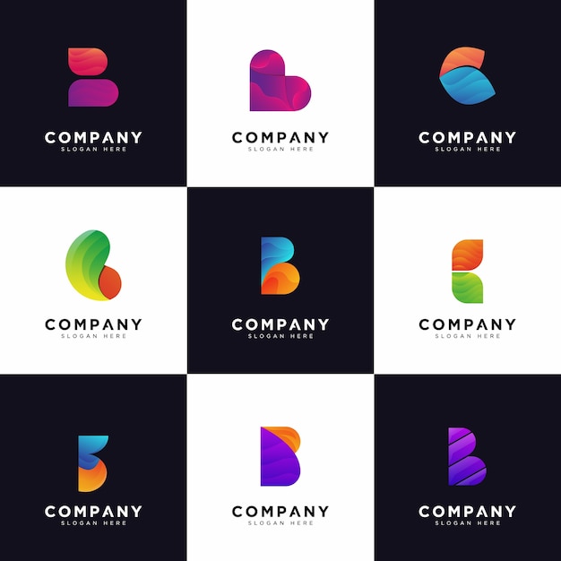 Coleção De Logotipo B, Logotipos Com Letra Maiúscula B Da Empresa ...