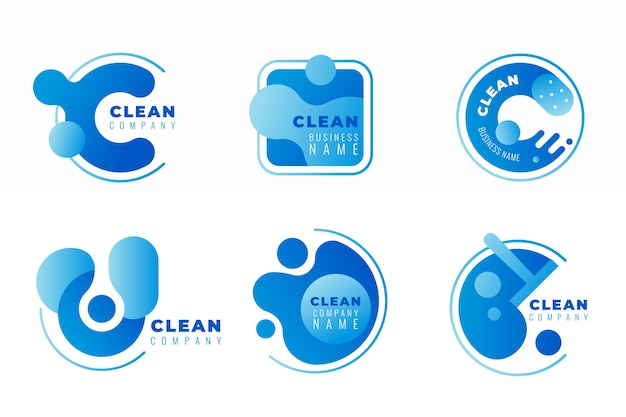 Coleção de logotipo de limpeza | Vetor Grátis