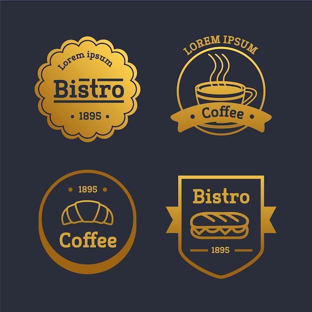 Coleção De Logotipo Retrô Restaurante Dourado Vetor Grátis 5716