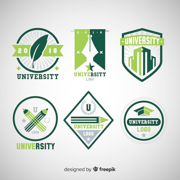 Coleção de logotipos universitários em estilo simples Vetor grátis