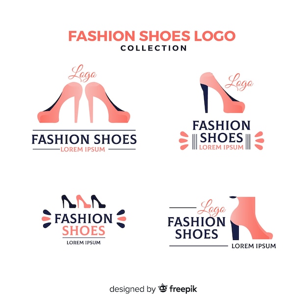 Coleção de modelo de logotipo de sapatos modernos | Vetor Grátis