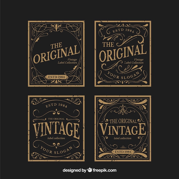 Coleção de rótulos com estilo vintage Vetor grátis
