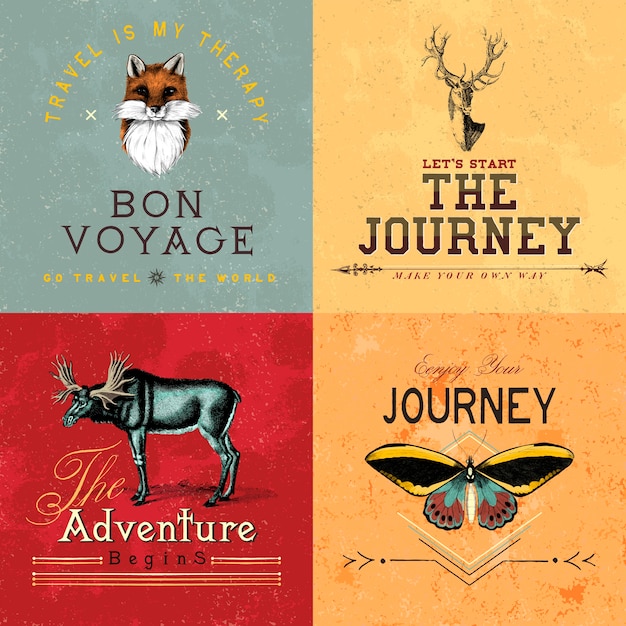 Coleção de vetores de design de logotipo de aventura Vetor grátis