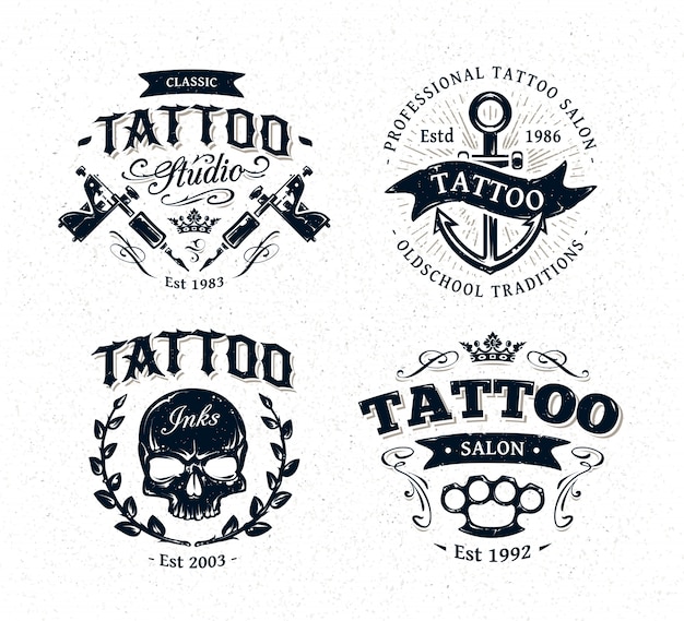 Coleção do logotipo do tatuagem | Baixar vetores Premium