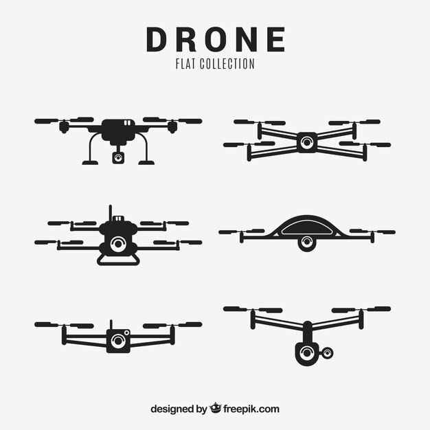 Coleção drone com estilo elegante Vetor grátis