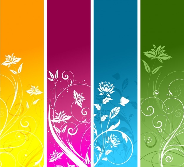 Download Coleção floral banners | Vetor Grátis