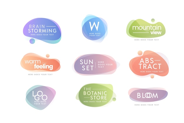 Coleção mínima de logotipo com cores pastel Vetor grátis