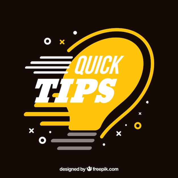 Composição de dicas rápidas com lâmpada Vetor grátis