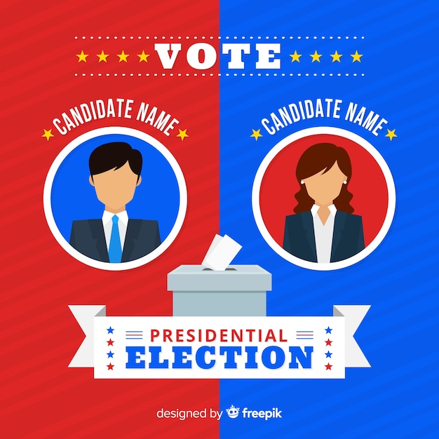 Composição de eleição presidencial com design plano Vetor grátis