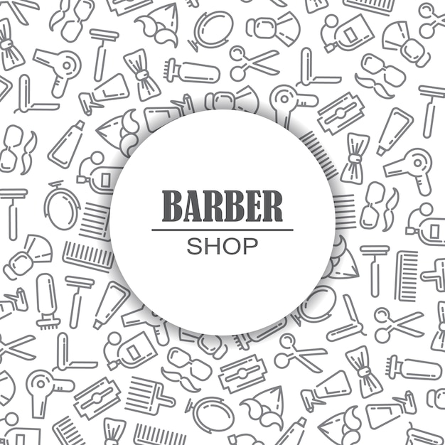 Composição do conjunto de ícones para a barbearia. Vetor grátis