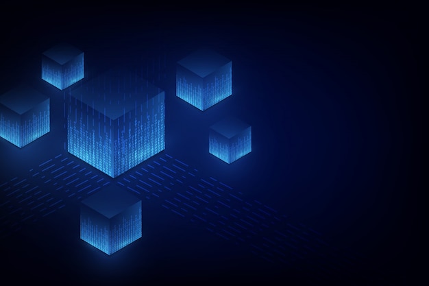 Conceito abstrato de blockchain de rede de circuito Vetor Premium