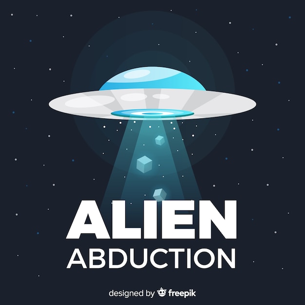 Conceito de abdução de ufo moderno com design plano Vetor grátis