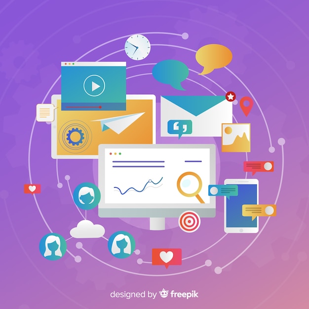 Conceito de conteúdo de marketing Vetor grátis