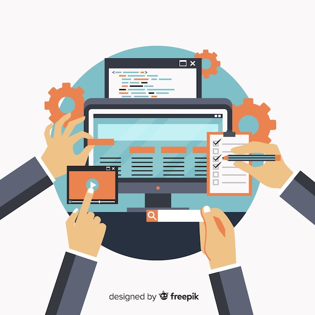 Conceito de design moderno web com estilo simples Vetor grátis