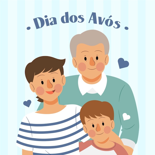 Conceito de dia dos avos desenhado à mão | Vetor Grátis