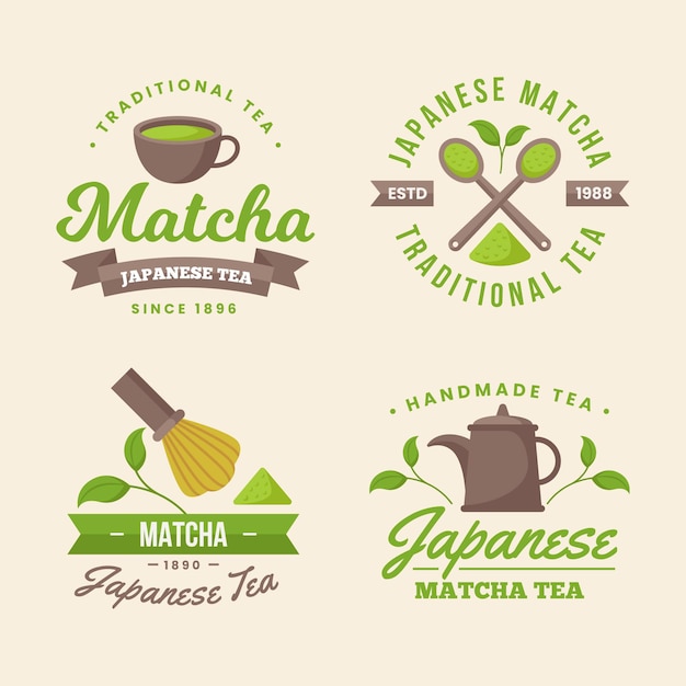 Conceito De Emblemas De Chá Matcha Vetor Grátis 3448