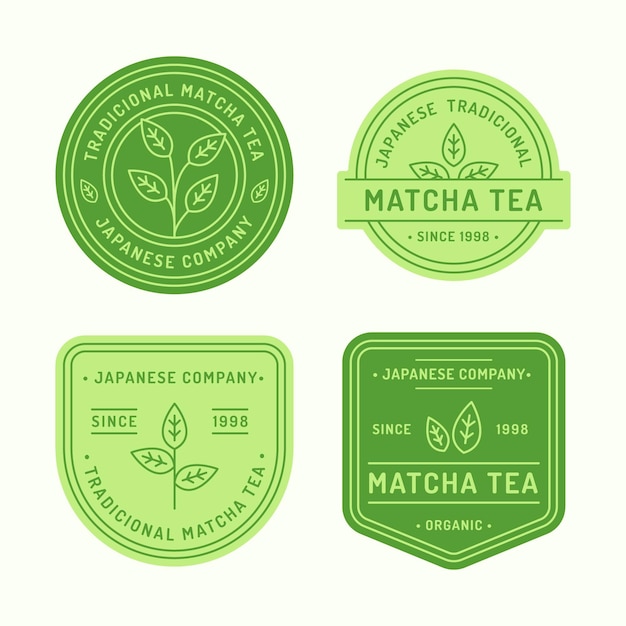 Conceito De Emblemas De Chá Matcha Vetor Grátis 1799