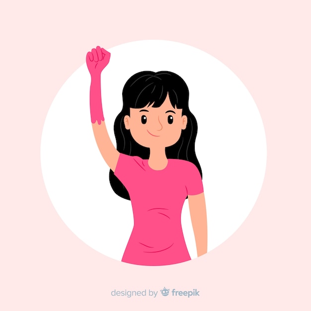 Conceito de feminismo encantador com design plano Vetor grátis