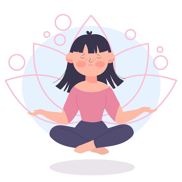 Conceito de ilustração de meditação Vetor Premium