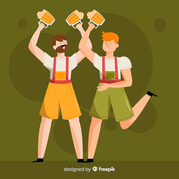 Conceito de oktoberfest com fundo design plano Vetor grátis