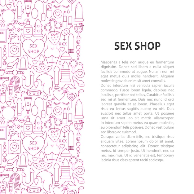 Conceito De Padrão De Linha Sex Shop Ilustração Em Vetor De Outline Design Vetor Premium 2310